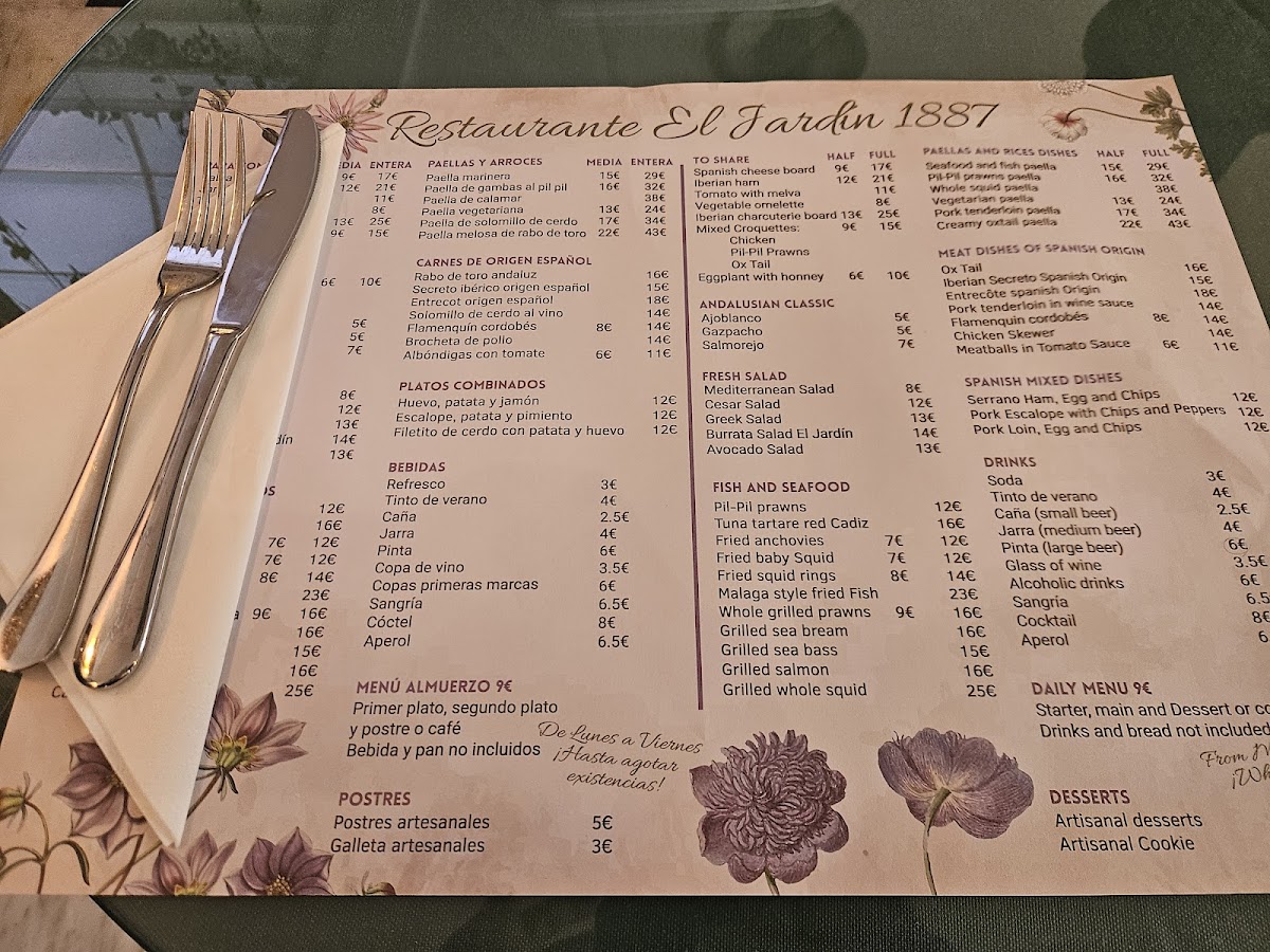 Menu Restaurante El Jardin 1887-3